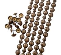 Let's Decorate Tiras de Tachuelas para Tapicería de 5 Metros Antiguas, Tiras de Clavos Decorativos para Ribetes de Sofá, Tachuelas para Sillas de Jardín Interior, Tachuelas Sueltas a Juego (16mm