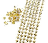 Let's Decorate Tiras de uñas decorativas chapadas en oro de 10 metros de profundidad de 11 mm, tachuelas para tapicería de sofá, tachuelas sueltas a juego (F: 11 mm, dorado)