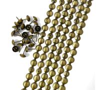 Let's Decorate Tiras decorativas de latón para tapicería, 10 metros de diámetro, 11 mm de diámetro, con tachuelas de tapicería para sofá, cabecero y banco (K: latón de 11 mm)