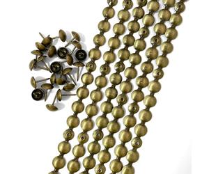 Let's Decorate Tiras decorativas de latón para tapicería, 10 metros de diámetro, 11 mm de diámetro, con tachuelas de tapicería para sofá, cabecero y banco (K: latón de 11 mm)