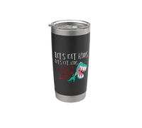 Lets Eat Kids Punctuation Saves Lives Grammar Teacher Gift Vaso térmico de acero inoxidable de doble pared