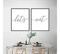Let'S Eat Sign Posters Kitchen Pintura Cuadros Nordic Wall Art Canvas Quote Canvas Poster And Print For Comedor HabitacióN Decoracion Sin Marco 40×60cm×2pcs
