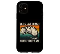 Let's Eat Trash and Get Hit by A Car Retro Vintage Opossum Carcasa para iPhone 11