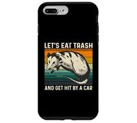 Let's Eat Trash and Get Hit by A Car Retro Vintage Opossum Carcasa para iPhone 7 Plus/8 Plus