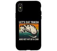 Let's Eat Trash and Get Hit by A Car Retro Vintage Opossum Carcasa para iPhone X/XS