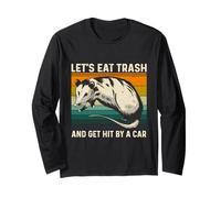 Let's Eat Trash and Get Hit by A Car Retro Vintage Opossum Manga Larga