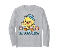 Let's Egg Hunt Kawaii Pascua Chick Cute Primavera Dibujos Animados Niños Manga Larga