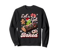 Let's Get Baked Funny Christmas Frog Baker Meme Pan de Jengibre Sudadera