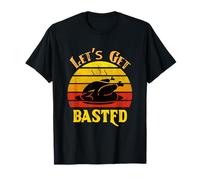 Let's Get Basted Camisa Mujeres Hombres niños Divertido día Pavo Retro Camiseta