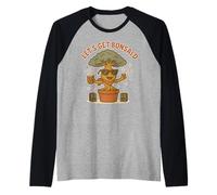 Let's Get Bonsai'd Retro Tree Party Design Camiseta Manga Raglan