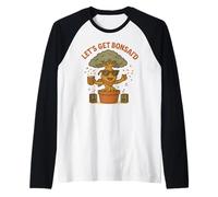 Let's Get Bonsai'd Retro Tree Party Design Camiseta Manga Raglan