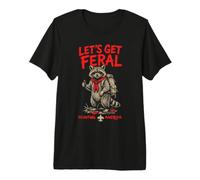 Let's Get Feral! Hiking Scout Racoon Scouting America Camiseta Premium