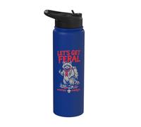 Let's Get Feral! Hiking Scout Racoon Scouting America Stainless Steel Insulated Water Bottle