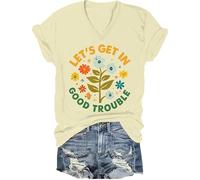 Lets Get in Good Trouble - Camiseta de justicia social para mujer y hombre, Amarillo-V cremoso, S