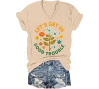 Lets Get in Good Trouble - Camiseta de justicia social para mujer y hombre, Caqui-V, S
