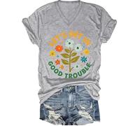 Lets Get in Good Trouble - Camiseta de justicia social para mujer y hombre, Gris-V, S