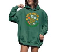 Lets Get In Good Trouble - Sudadera con capucha y estampado floral para mujer, verde, S