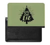 Let's Get LIT - Cartera para pasaporte con diseño de árbol de Navidad con ranura para tarjetas, funda para pasaporte de viaje