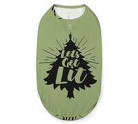 Let's Get Lit Christmas Tree Pets Shirt Chaleco Lindo Perro Tank Top Suave Sin Mangas Camiseta para Cachorro Kitty Gatos L