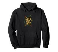 Let's Get Lit - Divertido diseño de Luces navideñas para Fiestas navideñas Sudadera con Capucha