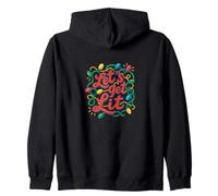 Let's Get Lit - Divertido diseño de Luces navideñas para Fiestas navideñas Sudadera con Capucha