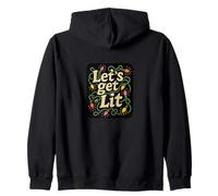 Let's Get Lit - Divertido diseño de Luces navideñas para Fiestas navideñas Sudadera con Capucha