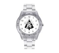 Let's Get LIT - Reloj analógico de cuarzo para hombre, correa de reloj de acero inoxidable, reloj de pulsera de negocios