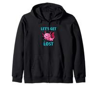 Let's Get Lost Axolotl Funny Adventure Animal Cita Sudadera con Capucha