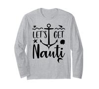 Let's Get Nauti Shirt,Bachelorette Party Tops,Lets Get Nauti Manga Larga