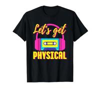Let's Get Physical 80s Disfraz Fiesta Halloween Retro Entrenamiento Camiseta gráfica económica, Hombre, Negro, XL
