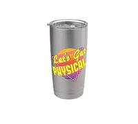 Let's Get Physical 80s Fiesta de disfraces retro de los años ochenta entrenamiento Vaso térmico de acero inoxidable de doble pared