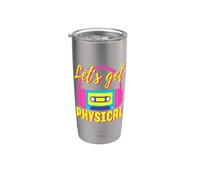 Let's Get Physical - Disfraz de fiesta de los años 80 para Halloween, entrenamiento retro Vaso térmico de acero inoxidable de doble pared