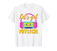 Let's Get Physical - Disfraz de los años 80 para Halloween y Entrenamiento Retro Camiseta gráfica económica, Hombre, Blanco, XL