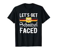 Lets Get Schnitzel Faced Retro Men Women Oktoberfest Camiseta