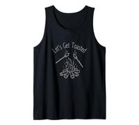 Lets Get Toasted Camping Marshmallow pun Campfire Smores Camiseta sin Mangas