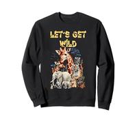 Lets Get Wild Birthday Animals - Wildlife Safari Zoo Theme Sudadera