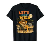 Let's Get Wild Birthday Lion Safari Camping Divertido Camiseta