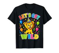 Let's Get Wild Birthday Lion Safari Rawr Party para niños Camiseta