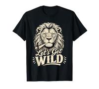 Let's Get Wild Cumpleaños León Safari Silbato Aire Cuerno Divertido Camiseta