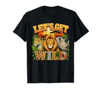 Let's Get Wild Jungle Animal Safari A Day at Zoo Party Camiseta