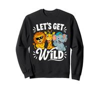 Let's Get Wild Lion Jirafa Elefante Safari de cumpleaños para niños Sudadera
