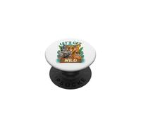 Let's Get Wild Safari Animals - Gráfico de zoológico PopSockets PopGrip Adhesivo