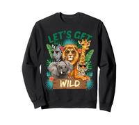 Let's Get Wild Safari Animals - Gráfico de zoológico Sudadera