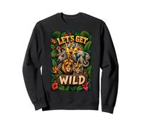Let's Get Wild Zoo Animal Wildlife Safari Cumpleaños Aventura Sudadera