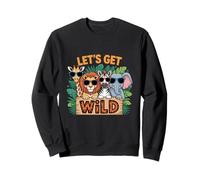 Let's Get Wild Zoo Viaje para Animales Aventura Amantes Familia Sudadera