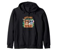 Let's Get Wild Zoo Viaje para Animales Aventura Amantes Familia Sudadera con Capucha