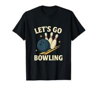 Let's Go Bowling Divertido Diseño Deportivo Retro Camiseta