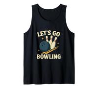 Let's Go Bowling Divertido Diseño Deportivo Retro Camiseta sin Mangas