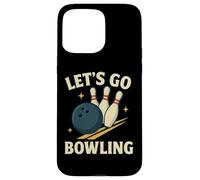 Let's Go Bowling Divertido Diseño Deportivo Retro Carcasa para iPhone 15 Pro MAX
