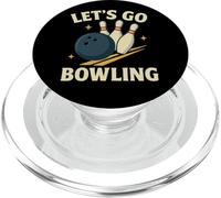 Let's Go Bowling Divertido Diseño Deportivo Retro PopSockets PopGrip para MagSafe